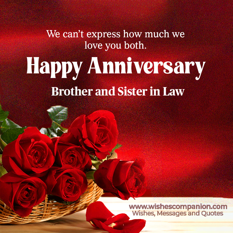 Anniversary Wishes For Brother and Sister in Law