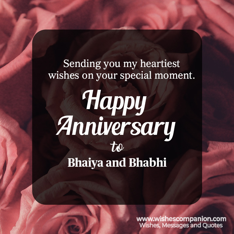 Wedding Anniversary Wishes for Bhaiya and Bhabhi - Wishes Companion