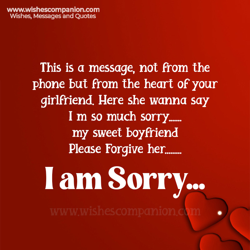 I am sorry Messages for Boyfriend