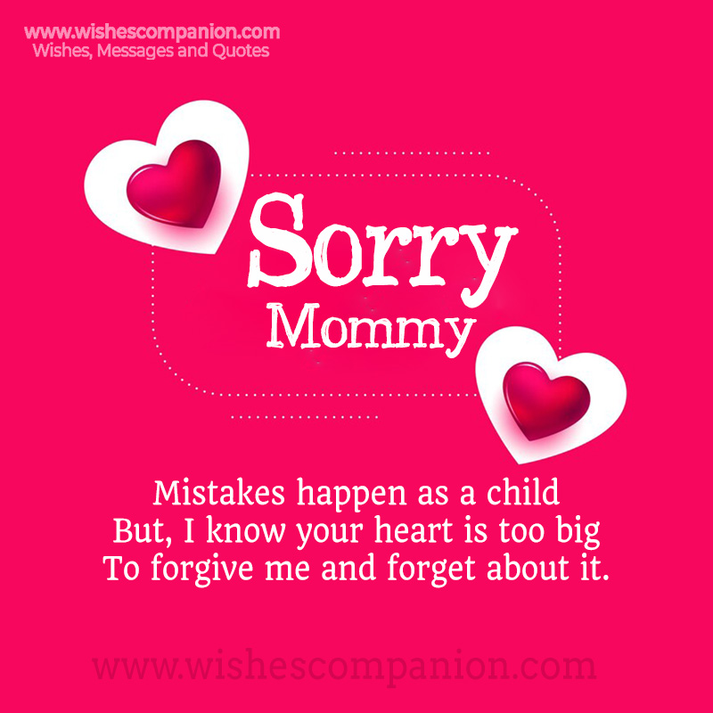 Sorry Mom – Apology Messages for Caring Mother