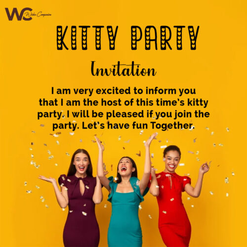 Excellent Kitty Party Invitation Messages and Wordings Ideas