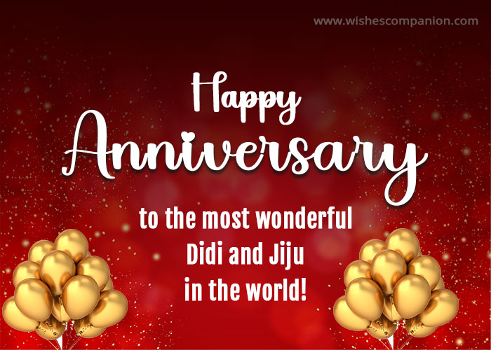 Happy Anniversary to Didi and Jiju Wishes and Messages